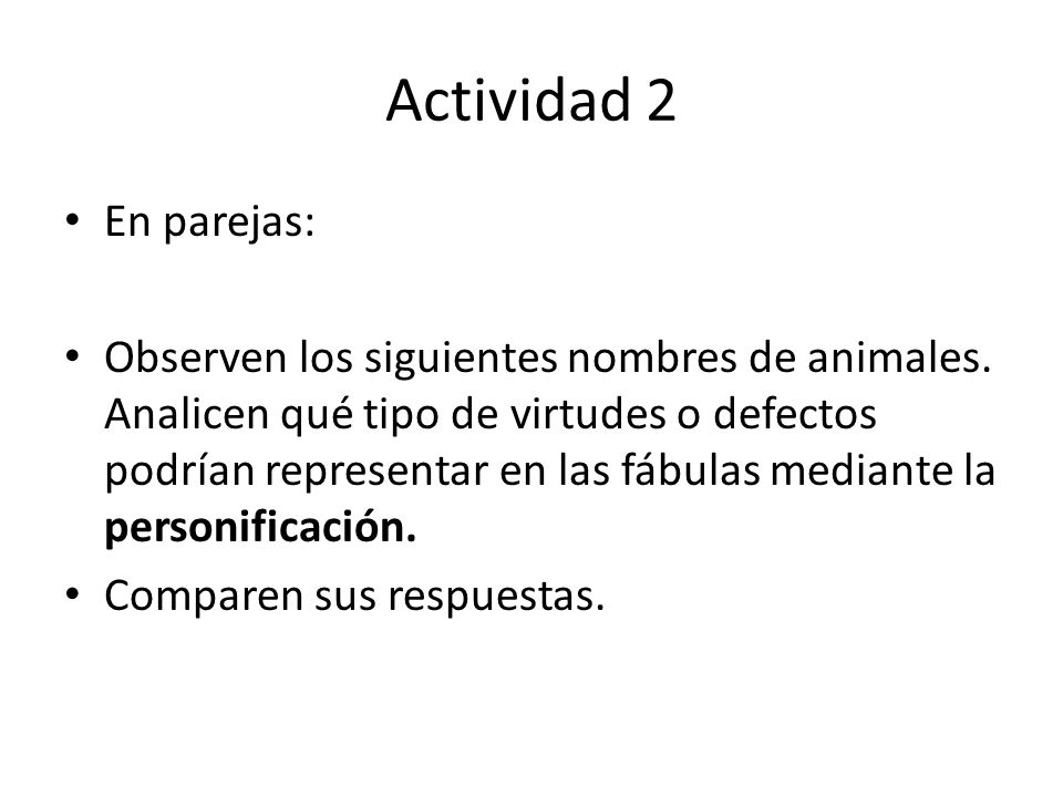 Actividad 2 En parejas: