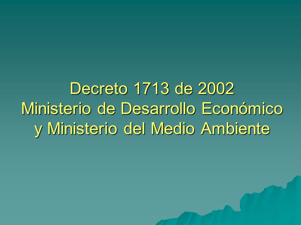 Decreto 1713 de 2002 Ministerio de Desarrollo Económico y Ministerio del Medio Ambiente