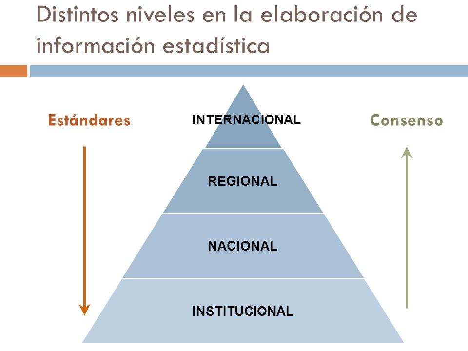 Distintos niveles en la elaboración de información estadística