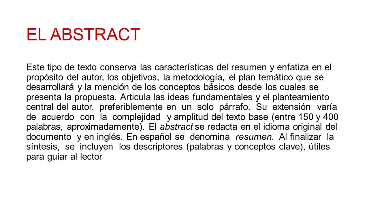 El Resumen El Resumen Es Un Documento Academico Que Organiza De