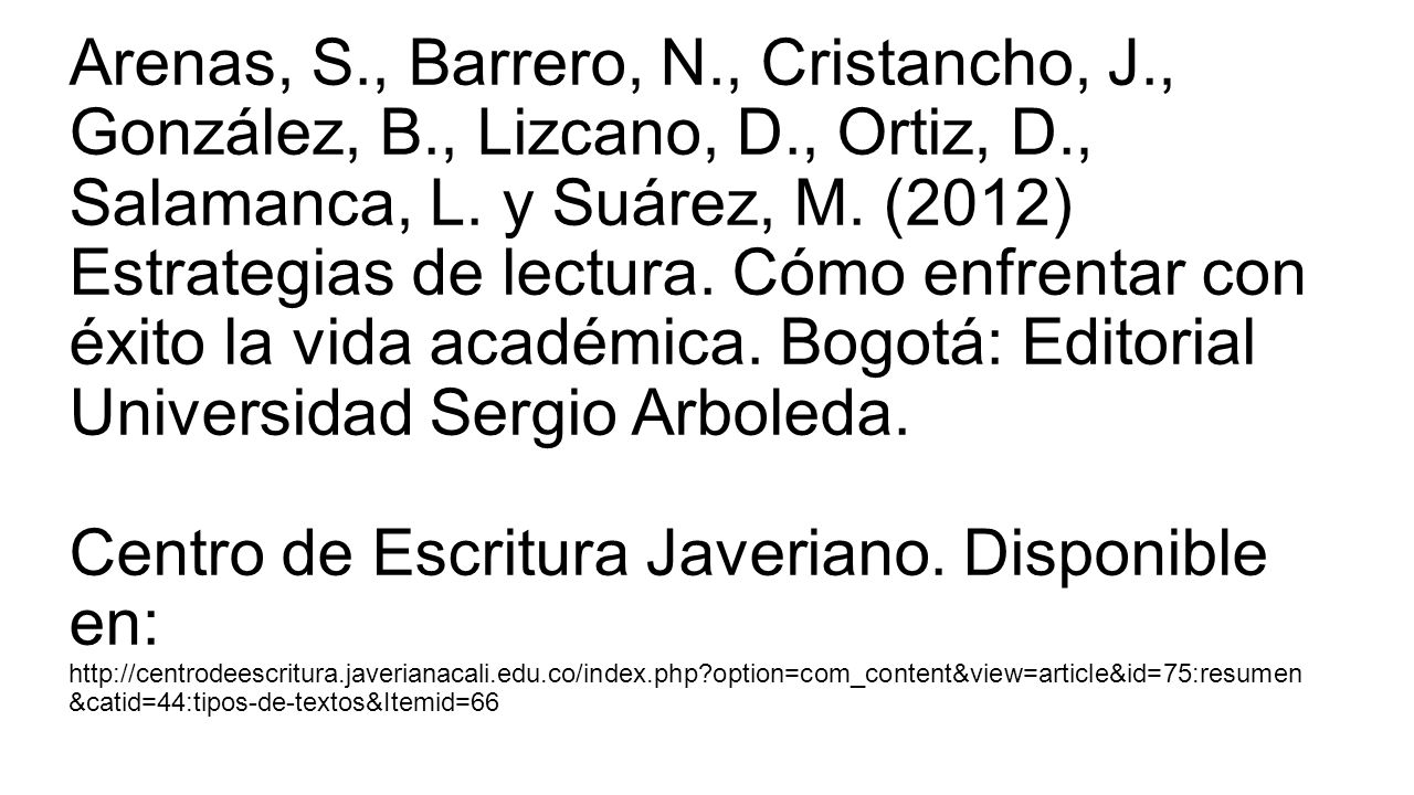 Arenas, S. , Barrero, N. , Cristancho, J. , González, B. , Lizcano, D