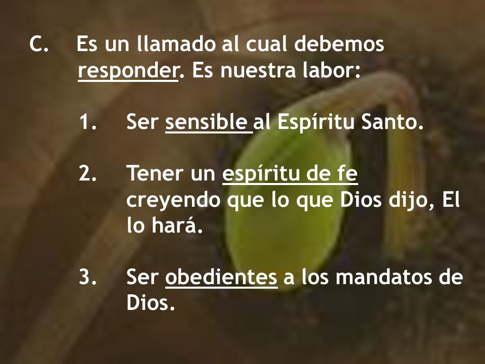 Es un llamado al cual debemos responder. Es nuestra labor: