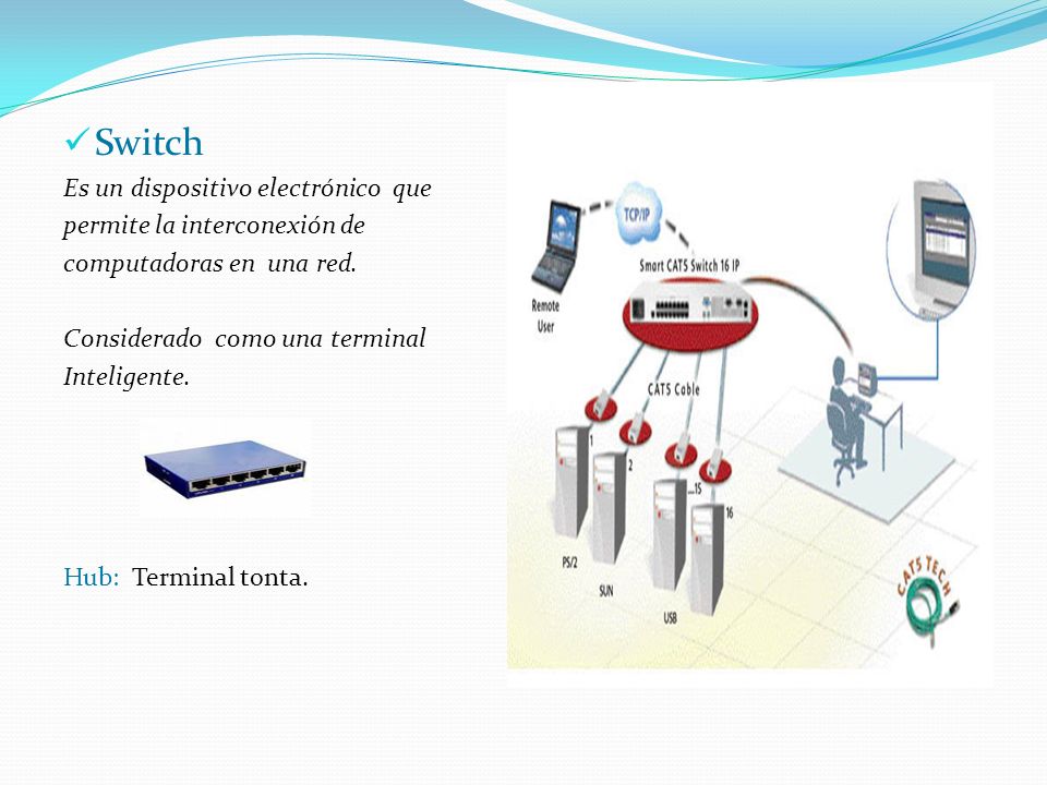 Switch Es un dispositivo electrónico que permite la interconexión de