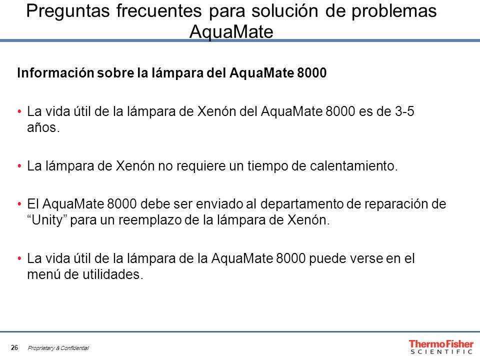 Preguntas frecuentes para solución de problemas AquaMate