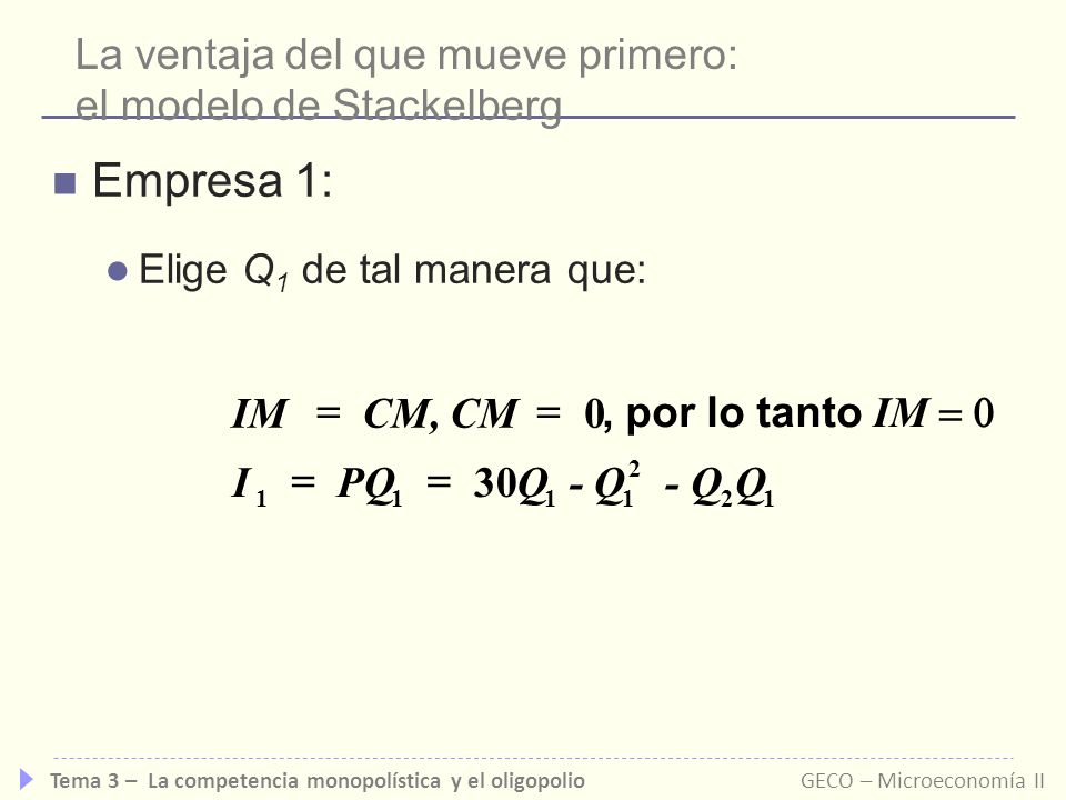 La ventaja del que mueve primero: el modelo de Stackelberg