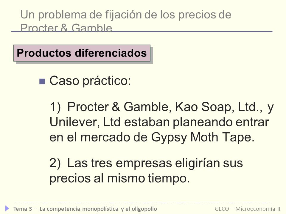 Un problema de fijación de los precios de Procter & Gamble