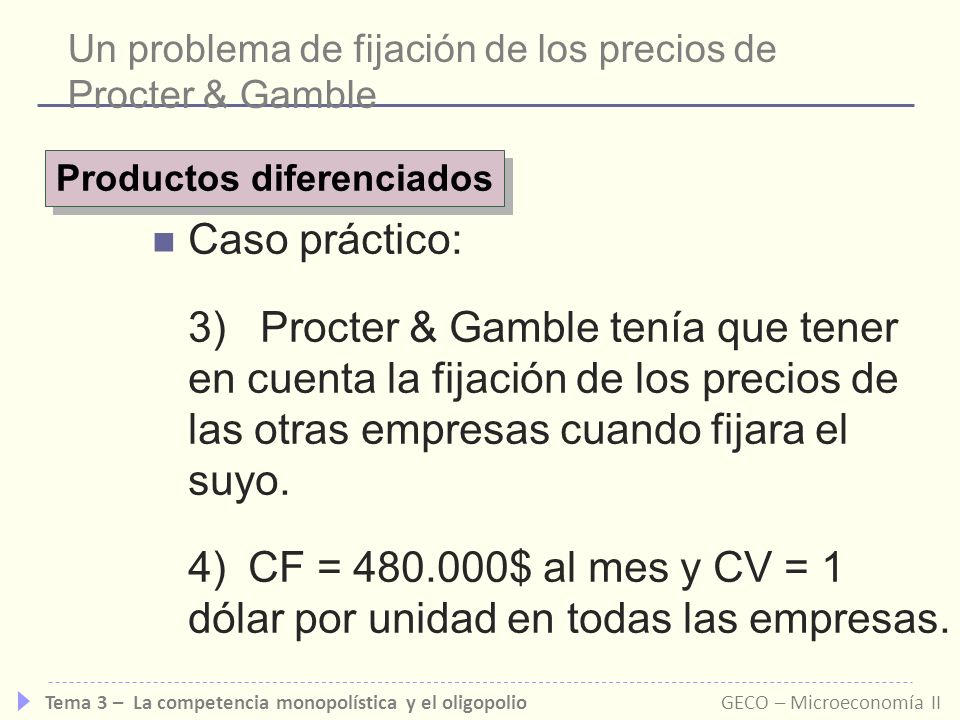 Un problema de fijación de los precios de Procter & Gamble