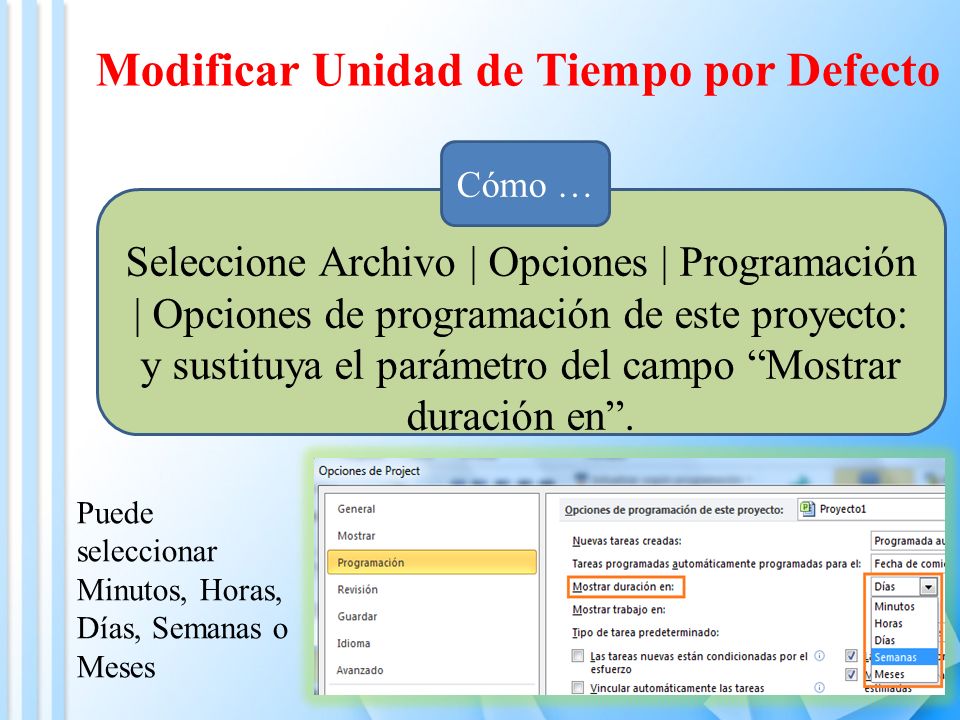 y sustituya el parámetro del campo Mostrar duración en .
