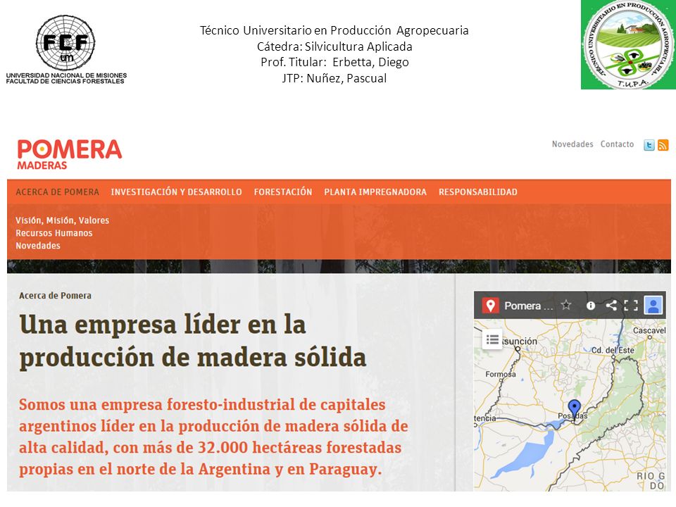 Técnico Universitario en Producción Agropecuaria Cátedra: Silvicultura Aplicada Prof.