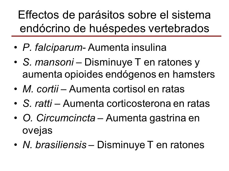 Effectos de parásitos sobre el sistema endócrino de huéspedes vertebrados