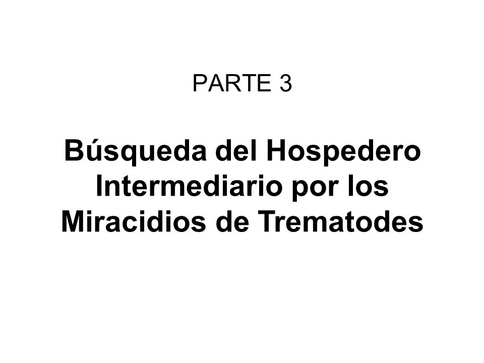 Búsqueda del Hospedero Intermediario por los Miracidios de Trematodes