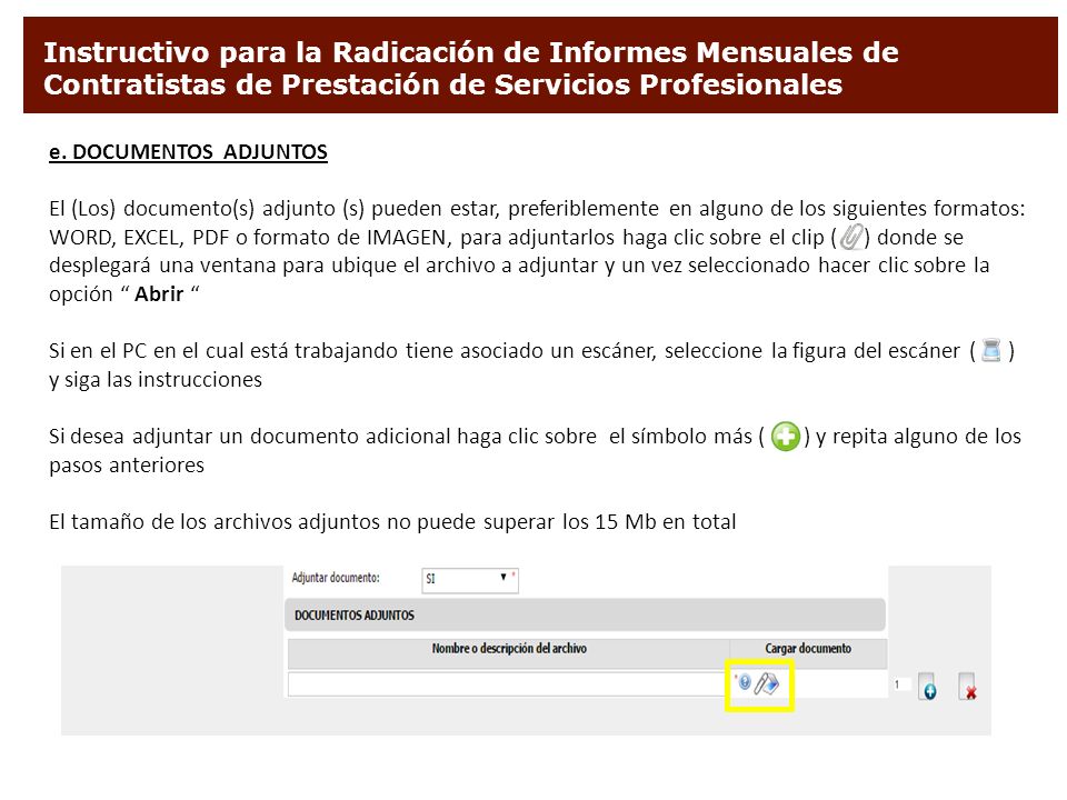 Instructivo para la Radicación de Informes Mensuales de Contratistas de Prestación de Servicios Profesionales