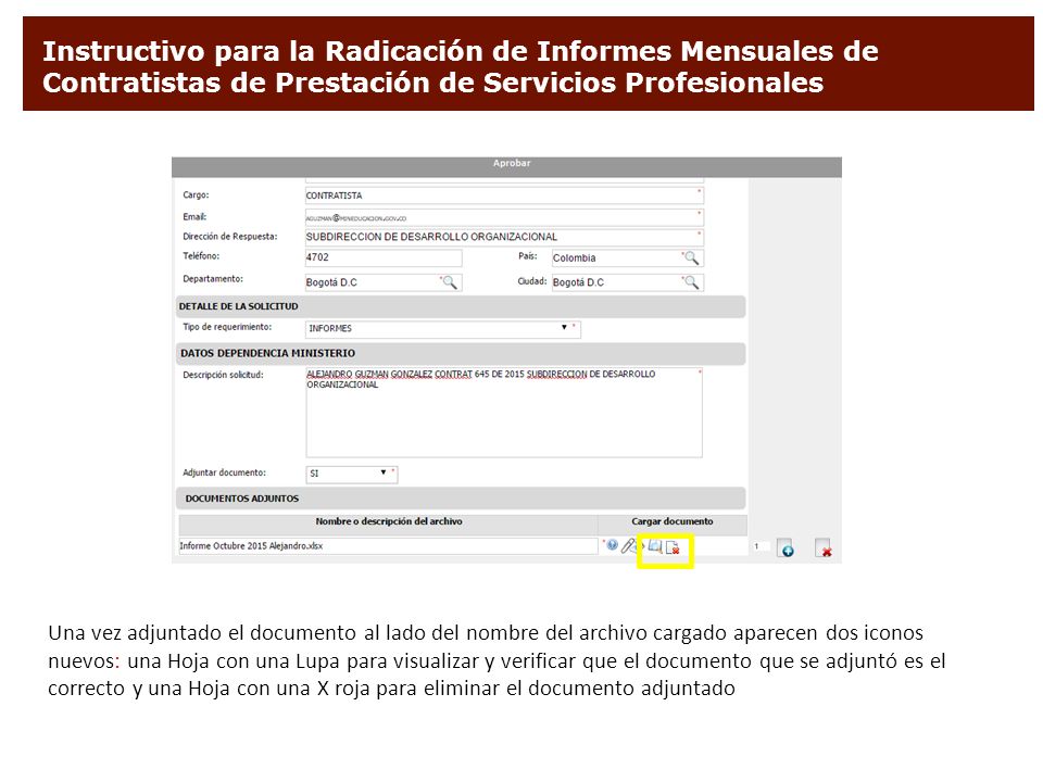 Instructivo para la Radicación de Informes Mensuales de Contratistas de Prestación de Servicios Profesionales