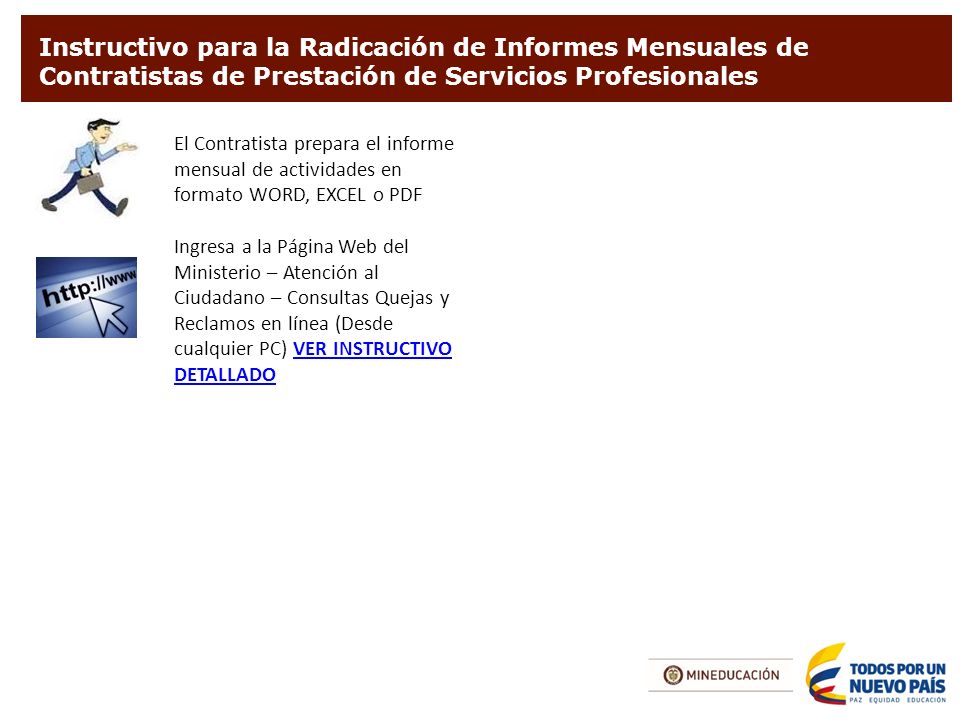 Proceso para la Radicación de informes mensuales de actividades y Trámite de Pago