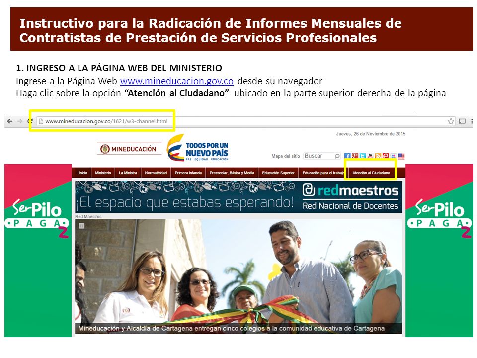 Instructivo para la Radicación de Informes Mensuales de Contratistas de Prestación de Servicios Profesionales