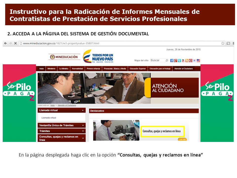 Instructivo para la Radicación de Informes Mensuales de Contratistas de Prestación de Servicios Profesionales