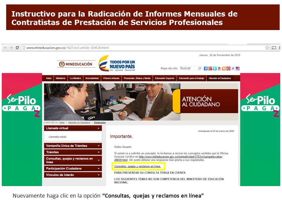 Instructivo para la Radicación de Informes Mensuales de Contratistas de Prestación de Servicios Profesionales