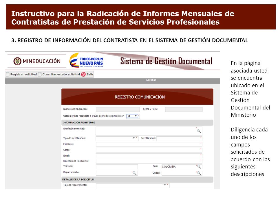 Instructivo para la Radicación de Informes Mensuales de Contratistas de Prestación de Servicios Profesionales