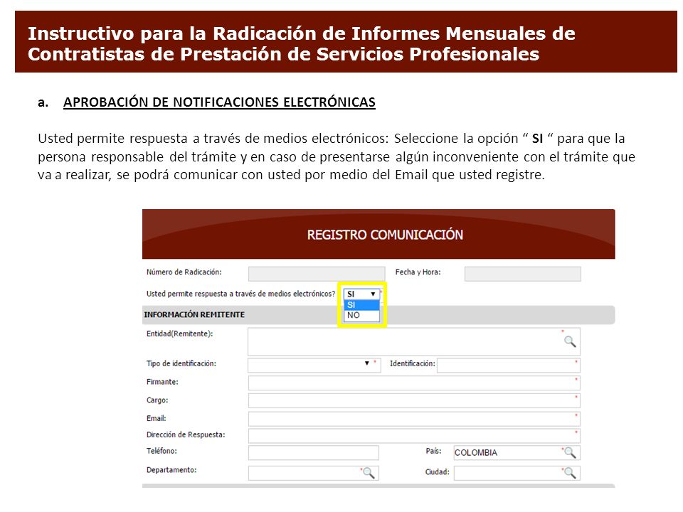 Instructivo para la Radicación de Informes Mensuales de Contratistas de Prestación de Servicios Profesionales