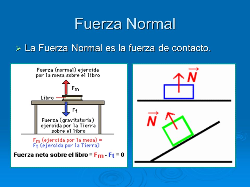 Fuerza Normal La Fuerza Normal es la fuerza de contacto.