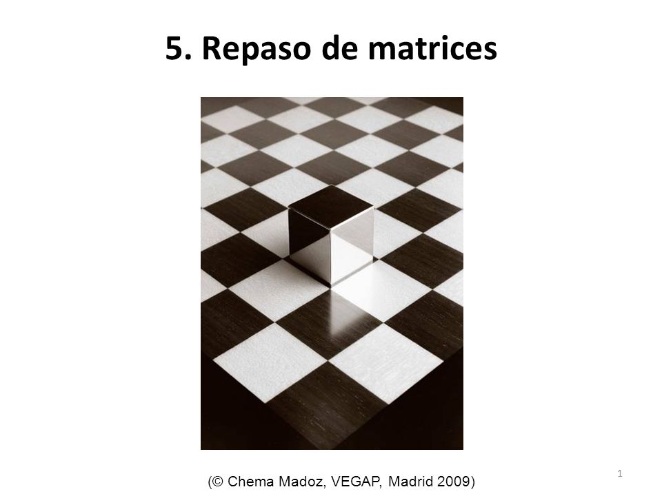 5. Repaso de matrices (© Chema Madoz, VEGAP, Madrid 2009)