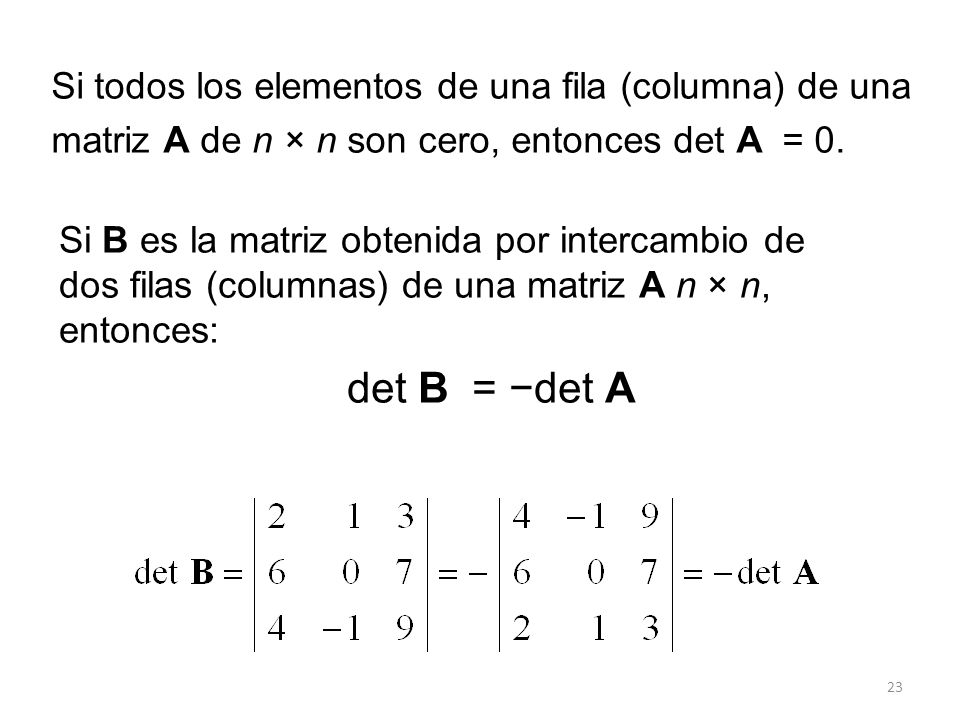 Si todos los elementos de una fila (columna) de una