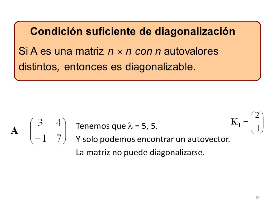 Si A es una matriz n  n con n autovalores