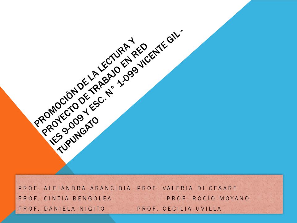 PROMOCIÓN DE LA LECTURA Y PROYECTO DE TRABAJO EN RED IES y ESC