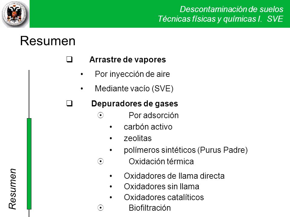 Resumen Resumen qArrastre de vapores Por inyección de aire