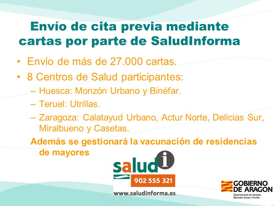 Envío de cita previa mediante cartas por parte de SaludInforma