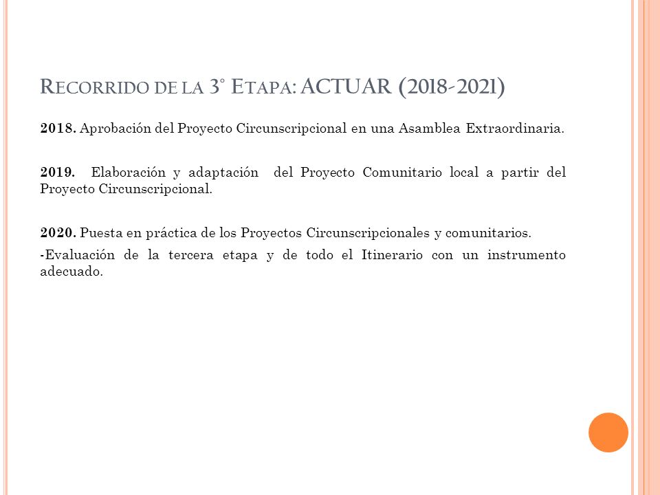 Recorrido de la 3° Etapa: ACTUAR ( )