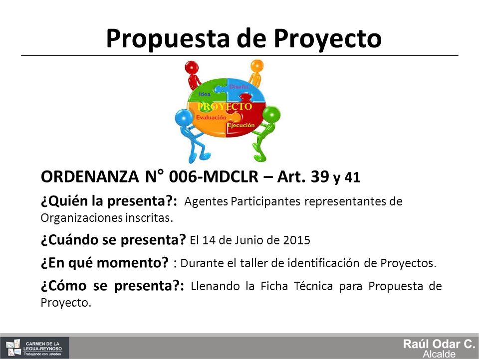 Propuesta de Proyecto ORDENANZA N° 006-MDCLR – Art. 39 y 41