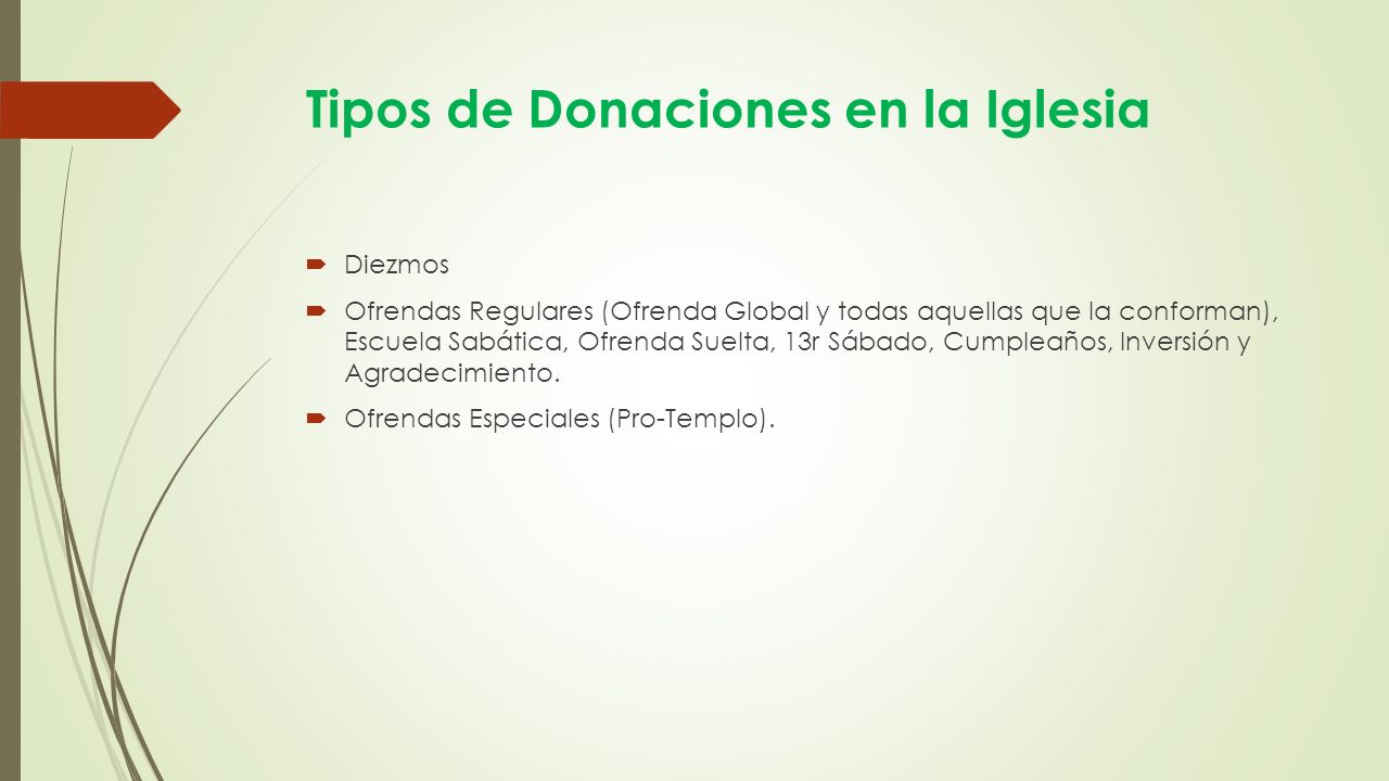 Tipos de Donaciones en la Iglesia