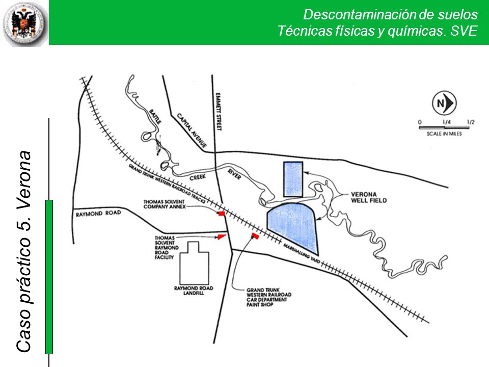 Se identificaron tres áreas como fuentes de contaminación: the Thomas Solvent Raymond Road (TSRR) área, the Thomas Solvent Annex (TSA), and the Grand Trunk Western Railroad (GTWRR) Facility.