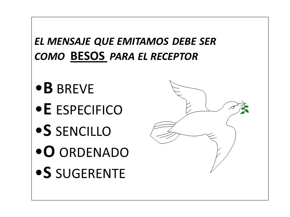 B BREVE E ESPECIFICO S SENCILLO O ORDENADO S SUGERENTE