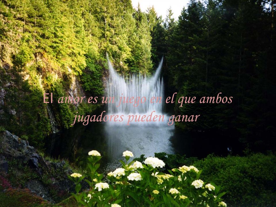El amor es un juego en el que ambos jugadores pueden ganar.