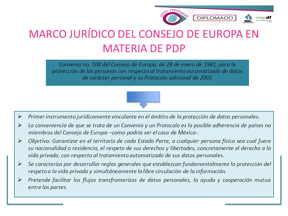 MARCO JURÍDICO DEL CONSEJO DE EUROPA EN MATERIA DE PDP
