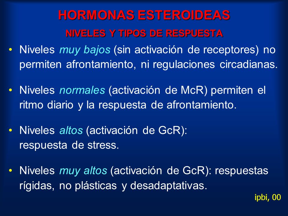 HORMONAS ESTEROIDEAS NIVELES Y TIPOS DE RESPUESTA