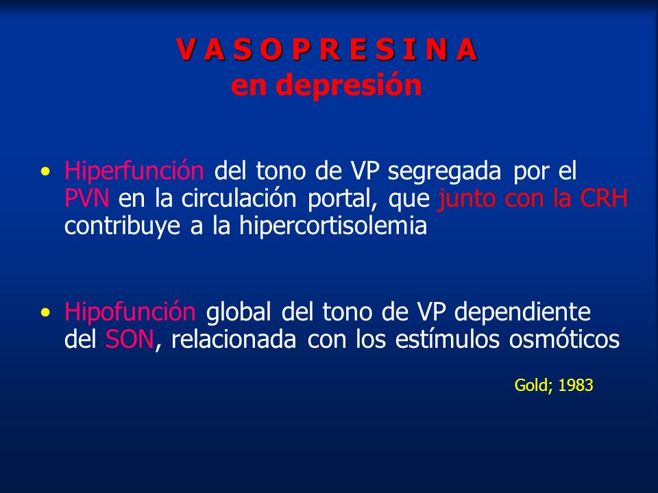 V A S O P R E S I N A en depresión