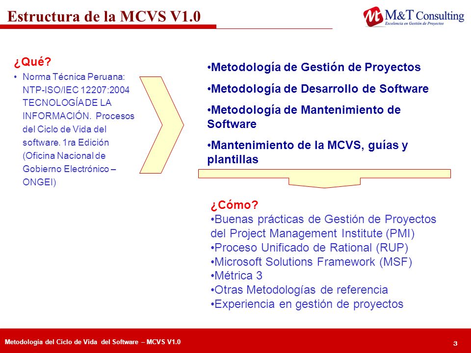 Estructura de la MCVS V1.0 ¿Qué Metodología de Gestión de Proyectos
