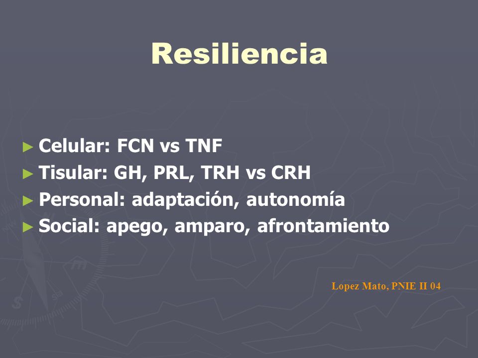 Resiliencia Lopez Mato, PNIE II 04 Celular: FCN vs TNF