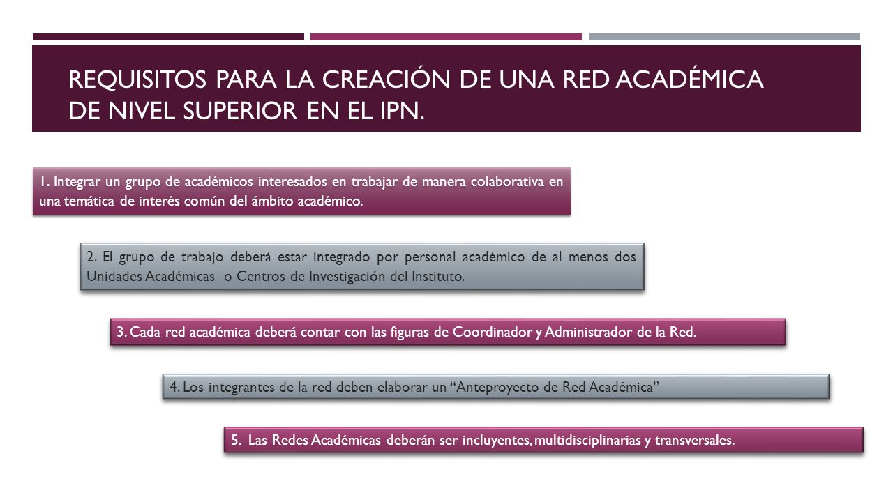 REQUISITOS PARA LA CREACIÓN DE UNA RED ACADÉMICA DE NIVEL SUPERIOR EN EL IPN.