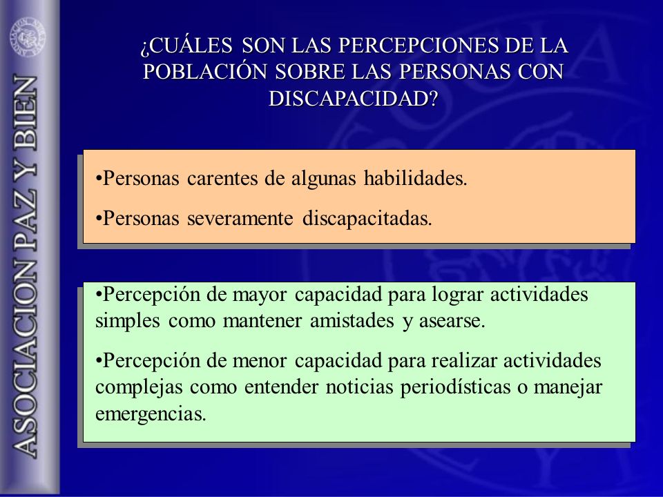 ¿CUÁLES SON LAS PERCEPCIONES DE LA POBLACIÓN SOBRE LAS PERSONAS CON DISCAPACIDAD