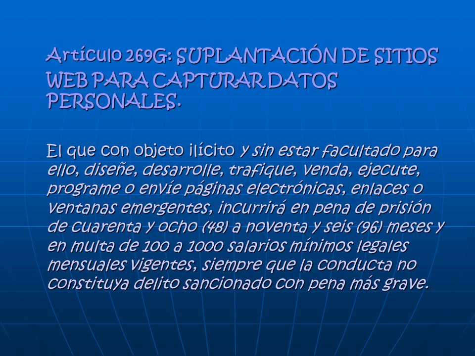 Artículo 269G: SUPLANTACIÓN DE SITIOS