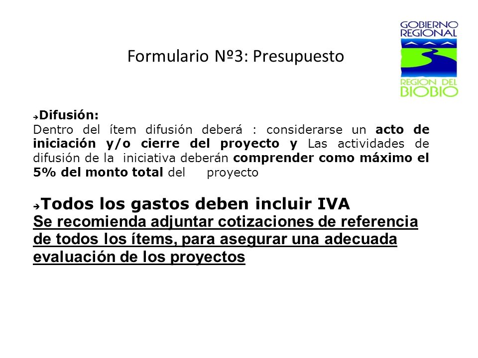Formulario Nº3: Presupuesto