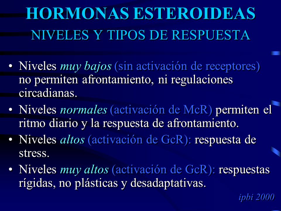 HORMONAS ESTEROIDEAS NIVELES Y TIPOS DE RESPUESTA