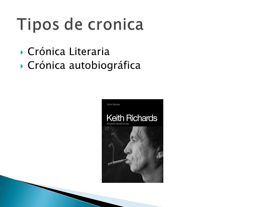 Tipos de cronica Crónica Literaria Crónica autobiográfica