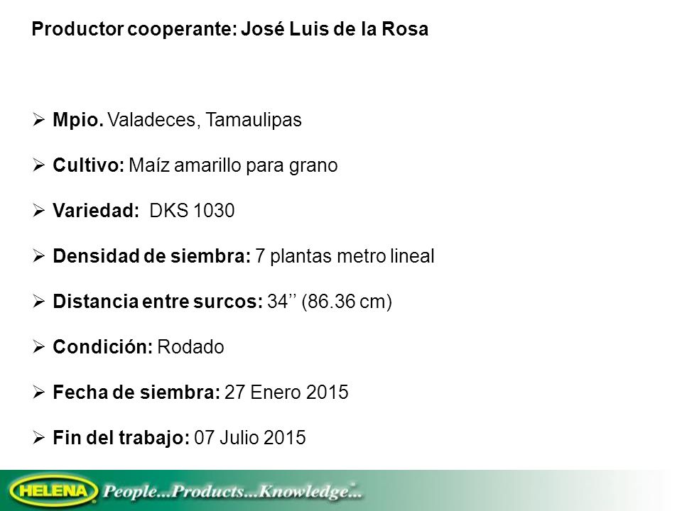 Productor cooperante: José Luis de la Rosa