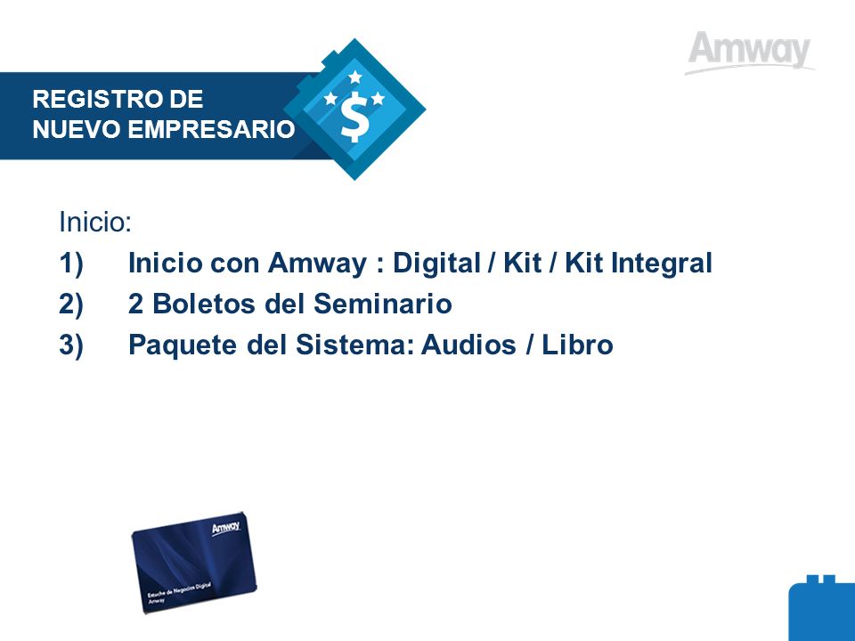 Inicio con Amway : Digital / Kit / Kit Integral