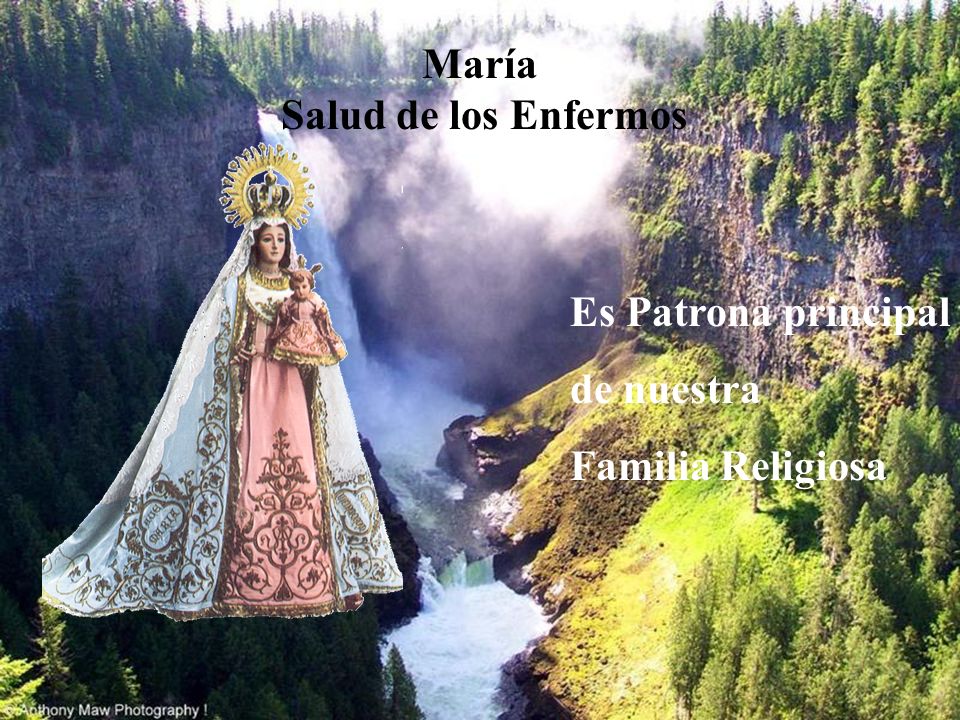 María Salud de los Enfermos Es Patrona principal de nuestra Familia Religiosa